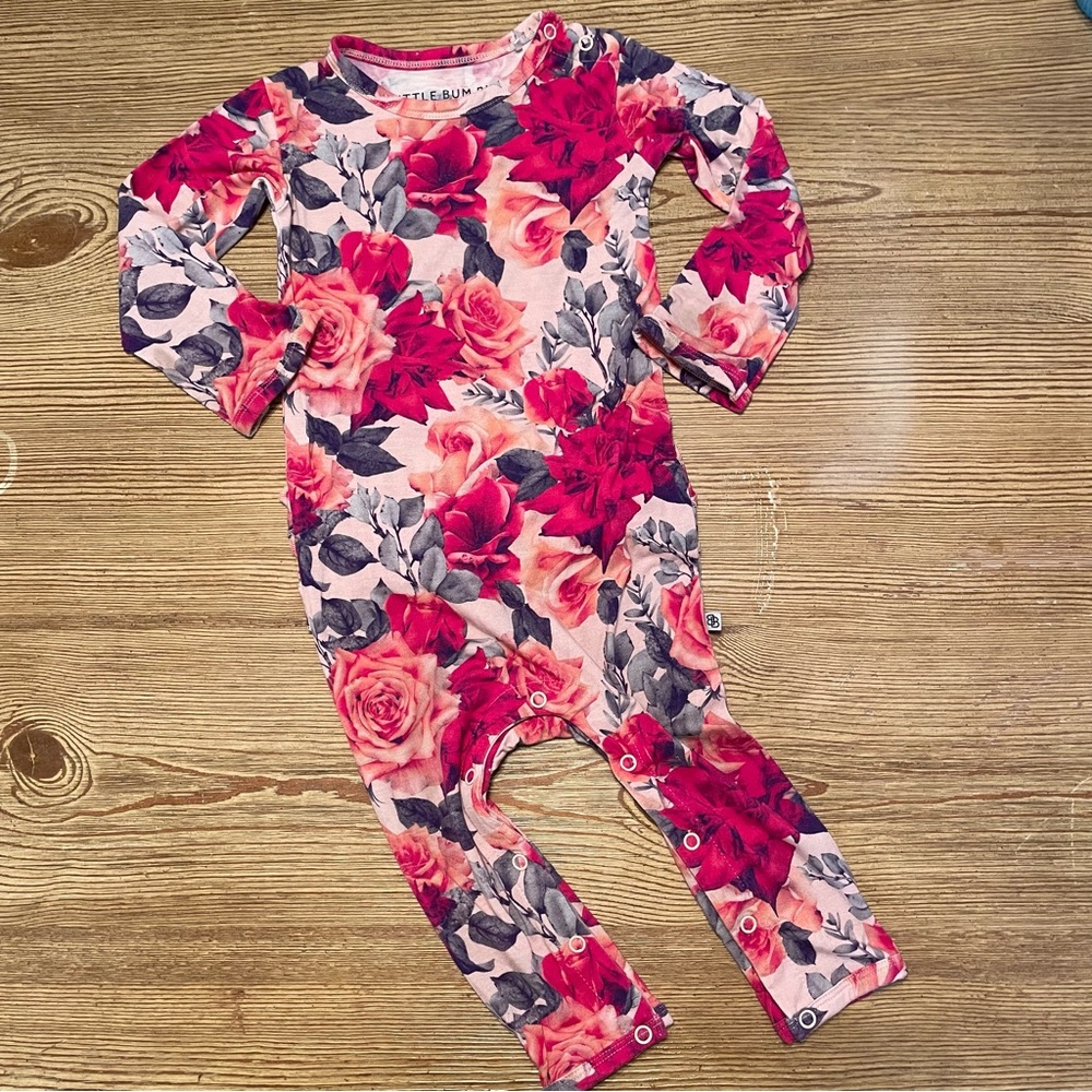 Floral Long Sleeve Baby Onesie